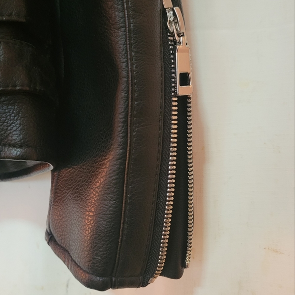 Mens Zara Leather Biker Jacket - Picture 5 of 10